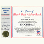 Black Belt Aikido Rank Certificate, Feb 28, 1997