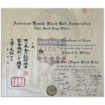 Certificate of Rank Karate 10<sup>th</sup> Degree Black Belt, Sep 19, 2015