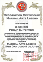 Certificate O-Sensei Philip S. Porter